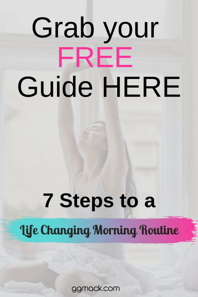 grab your free guide to life  changing mornings and picture of a girl waking up and reaching up